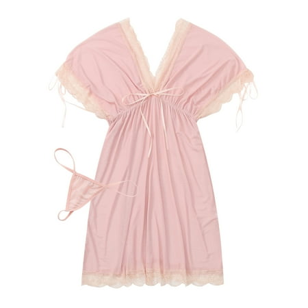 

Mnycxen Sexy Underwear Women Lace Transparent Dress Thong Pajamas Lingerie Outfits