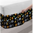 thumbnail image 2 of Animal Bed Skirt, Nursery Themed Cartoon of Elephant Lion Giraffe Whale Zebra Gator on Dark, Elastic Bedskirt Dust Ruffle Wrap Around for Bedding Decor, 4 Sizes, Charcoal Grey White, by Ambesonne, 2 of 2