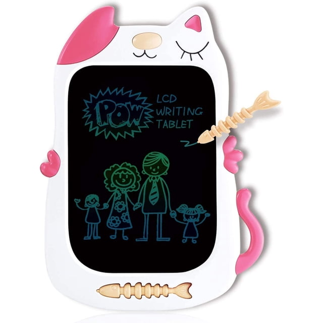 DAMAIE LCD Drawing Graffiti Board, Suitable For Gifts For Girls Aged 3-7, Writing And Learning Graffiti Board, Suitable For Children, Pink And White (Gradient Color)