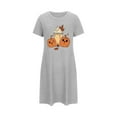 thumbnail image 6 of Aboser Halloween Nightgown for Women Short Sleeve Sleepwear Funny Orange Pumpkin Graphic Nightshirts Loose Crew Neck Sleep Dress Soft Comfy Loungewear, 6 of 6