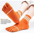 thumbnail image 3 of Toe Socks Cotton Crew Five Finger Socks Running Athletic for Men Women 5 Pack, 3 of 5