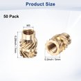 thumbnail image 3 of Uxcell 50-Pack Insertos Roscados - Tuercas de Inserción de Latón M3 x 7 mm con Calor 5 mm OD, 3 of 6