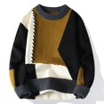 thumbnail image 1 of Chandails Chauds Automne Hiver pour Hommes Mode Col Roulé Patchwork Pulls Nouveaux Vêtements de Rue Coréens Pull Décontracté pour Hommes, 1 of 5