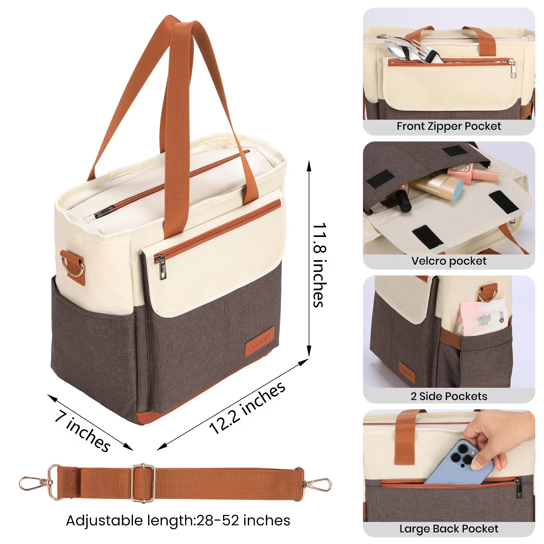 CODCEY Insulated Oxford Reusable Lunch Bags Women
