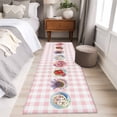 thumbnail image 3 of Spring Flowers Runner Rugs 2x6 ft Daisy Roses Purple Lavender Strawberries Pink Plaid Washable Hallway Rugs Non-Slip Floor Mats Absorbent Carpet Bedside Runners for Bedroom Kitchen Bathroom Laundry, 3 of 9