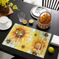 thumbnail image 3 of Sunflower Placemats Set of 4, Yellow Flowers Elegant Pastoral Botanical Placemats for Dining Table, Place Mats for Kitchen Tabletop, Waterproof Wipeable Dining Table Mats Set, 3 of 9