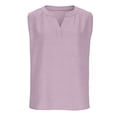 thumbnail image 4 of Womens Cotton Linen Dressy Blouses, Sleeveless Shirts for Women Summer Casual Solid Color Lightweight Notch V Neck Tank Tops, 4 of 6