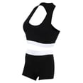 thumbnail image 3 of Moda mujer gimnasio deportes fitness yoga entrenamiento sujetador pantalones cortos traje conjunto negro M, 3 of 8