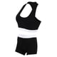 thumbnail image 3 of Moda mujer gimnasio deportes fitness yoga entrenamiento sujetador pantalones cortos traje conjunto negro L, 3 of 8
