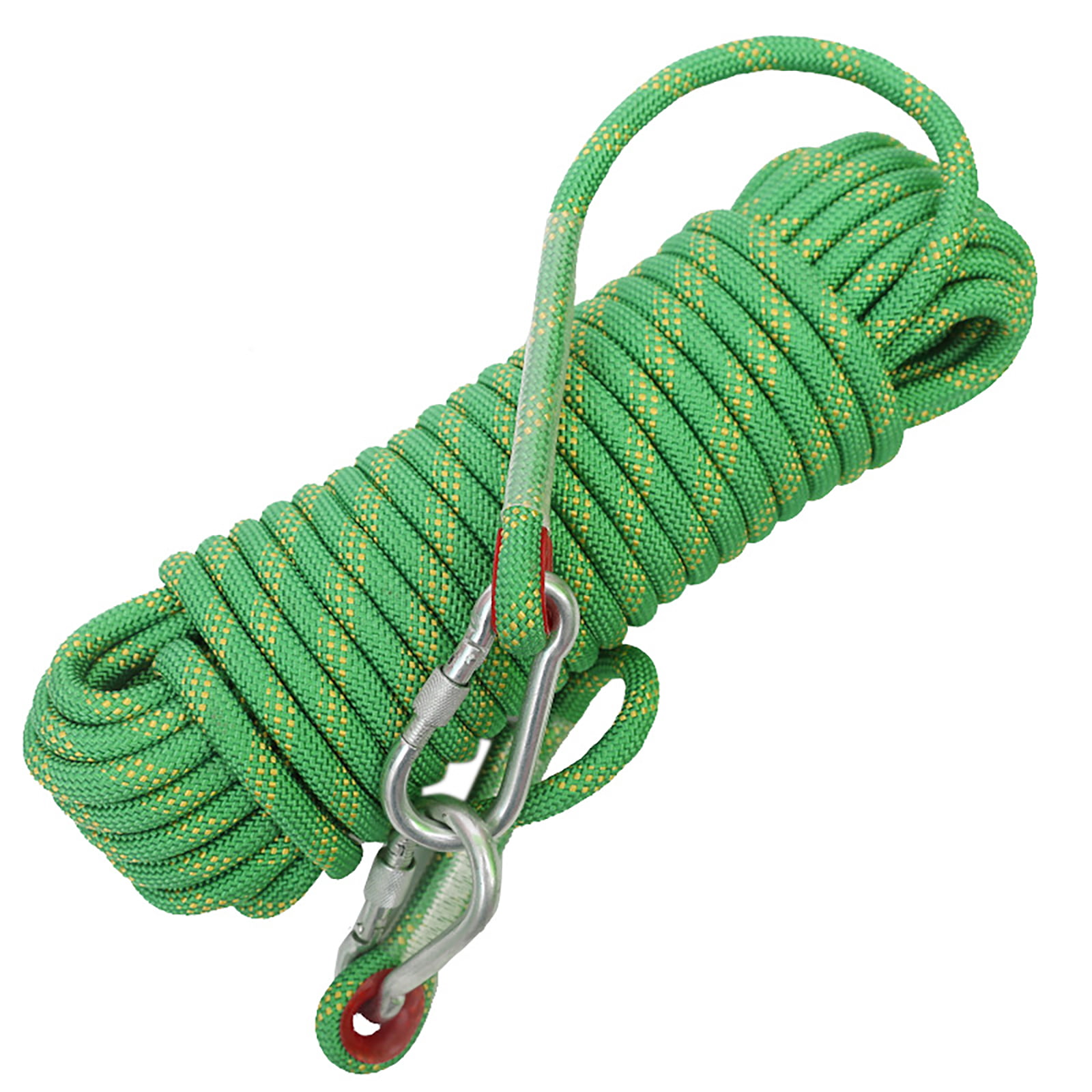 12MM Climbing Rope Gym Mountaineering Safety Rock Rappelling Cord w/Carabiner 