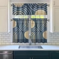 thumbnail image 3 of Modern Abstract Geometric Lines Boho Kitchen Curtain Valance 3 Piece Set for Kitchen Curtains and Valance Set Short Curtain Sink Window Decor 36 Inch Small Window Treatment Tier 27.5x36 Length, 3 of 6