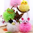 thumbnail image 2 of Éponge de Bain en Forme d'Animal Boule de Bain Pouf en Maille Exfoliant pour Femmes Enfants, 5 Pcs, 2 of 5