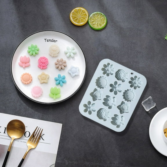 Kitchen Cake Mould Flowers Silicone Mould Fondant Cake Chocolate Cookie Decorating Mould Cake Tools,Blue Kitchen Cake Mould