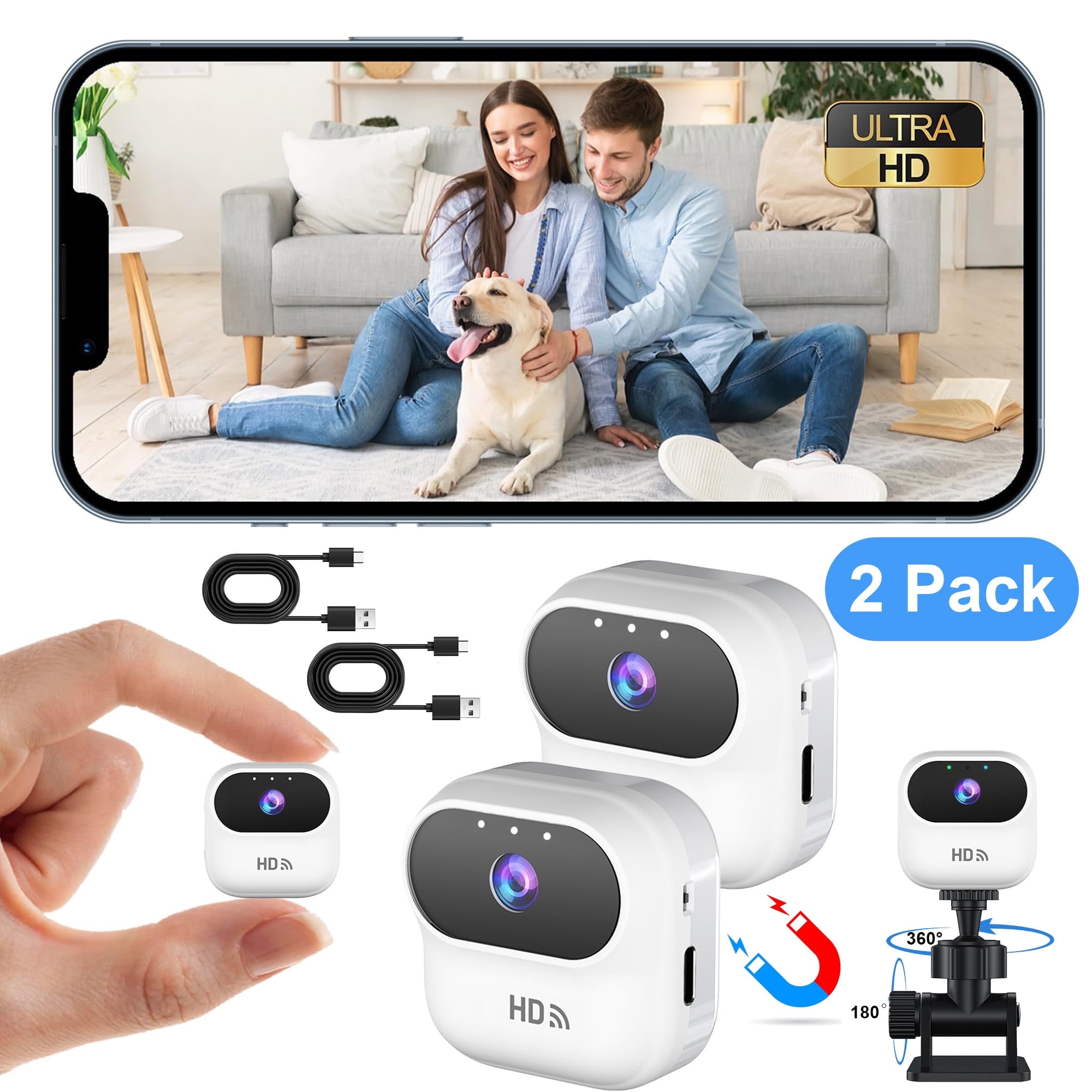 Smart Baby Monitor with Mobile App,1080p FHD, Arenti IN1 Video Baby Monitor,Sound & Motion Detection, 2 Way Audio, Night Vision, Indoor Security Dog Camera, Works with Alexa & Google