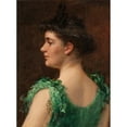 thumbnail image 2 of James Carroll Beckwith 19x24 Gold Ornate Framed and Double Matted Museum Art Print Titled - The Green Dress, 2 of 4