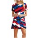 thumbnail image 1 of Vestidos de Verano de Manga Corta de las Mujeres, Cuello Redondo Casual de la Moda, Vestido de Impresión para las Mujeres, 1 of 7