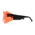thumbnail image 3 of Womens Trendy Minimal XL Oversized Rimless Shield Sunglasses Black - Red, 3 of 4
