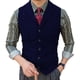 thumbnail image 4 of Chaleco de traje para hombre Chaleco de espiga de corte entallado Chaleco casual de botonadura sencilla Chaleco de negocios para novio, 4 of 5