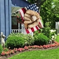 thumbnail image 5 of Baseball House Flags 28 x 40 Double Sided Burlap Bat and Glove on an American Flag Yard Flags Spring Summer Farmhouse Seasonal Outdoor Flag, 5 of 5