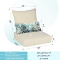 thumbnail image 4 of Aoodor 23" x 26" Patio Chair Cushions Set, Memory Foam Outdoor Deep Seat Cushions (1 Seat, 1 Back, 1 Lumbar Pillow) - Cream Yellow, 4 of 8