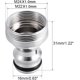 thumbnail image 2 of Conector rápido para manguera de jardín Conector de montaje de manguera de agua niquelado M22x1 hembra y adaptador roscado macho M24x1 Paquete de 2 esquí esquí Gafas de esquí, 2 of 5
