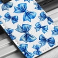 thumbnail image 6 of Blue Scattered Coquette Bows Watercolor Faux Leather Travel Luggage Tag, 6 of 7