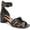 Black Synthetic, variant on Franco Sarto Women's Nora Ankle Strap Low Block Heel Sandal Silver Metallic 8.5W