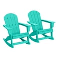 thumbnail image 4 of WestinTrends Malibu Outdoor Patio Porch Rocking Adirondack Chair (Set of 2), Turquoise, 4 of 17