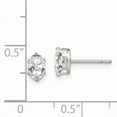 thumbnail image 2 of Primal Silver Sterling Silver 6x4mm Oval Snap Set Cubic Zirconia Stud Earrings, 2 of 4