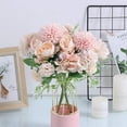 thumbnail image 6 of Coolmade Artificial Flowers, Fake Peony Silk Hydrangea Bouquet Decor,Pink, 6 of 7