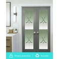 thumbnail image 5 of Window Privacy Film Sage Green White Stained Glass Window Film Decorative Sun Block Window Cover Modern Ombre Sports Game Ice Hockey Window Clings Static Adhesive Sticker for Bathroom 17.7"x78.7", 5 of 7