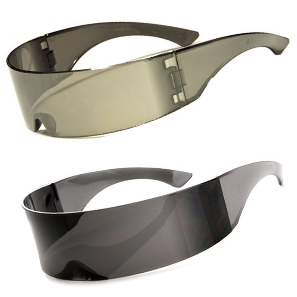 Heerlijk Positief selecteer Futuristic Cyclops Sunglasses Retro Party Shield Full Mirror Black Silver  Lens - Walmart.com