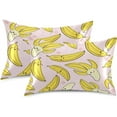 thumbnail image 2 of GZHJMY Satin Pillowcase for Hair and Skin, Cute Banana Cooling Pillow Case with Envelope Closure Soft Breathable Silk Satin Pillow Cover for Sleeping Queen Size 30x20 in Home Decor, 2 of 7
