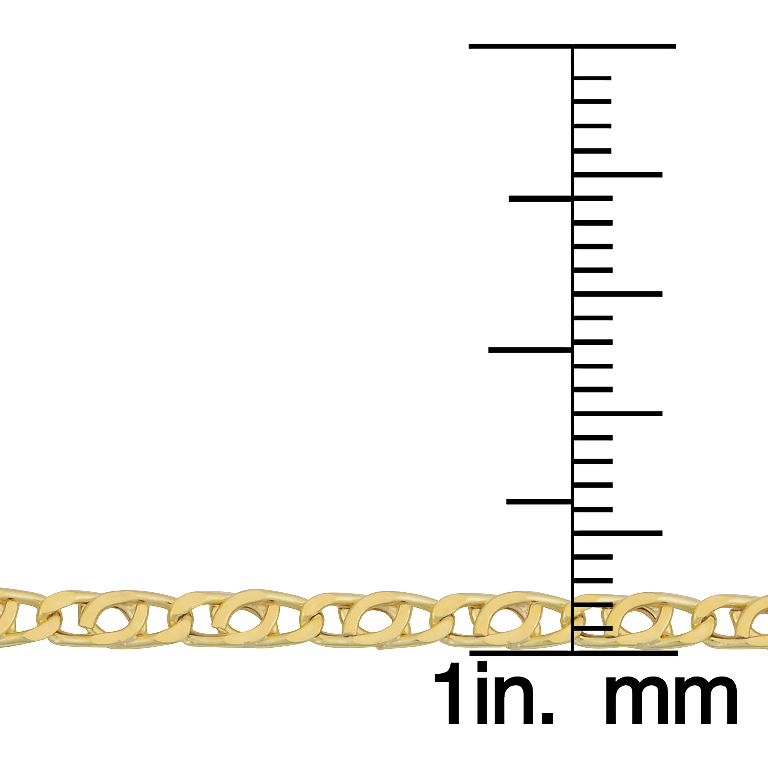 KoolJewelry 10k Yellow Gold Hollow Flat Link Anklet (2.5 mm, 10 inch)