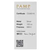 100 oz Silver PAMP Suisse Bar