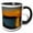 Black/White, variant on 3drose, Canada, Quebec, Perce. Gaspe Peninsula at Sunrise, 11oz Two-tone Green Mug