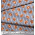 thumbnail image 2 of Soimoi Gray Rayon Fabric Stripe,Fire Ring & Lion Cartoon Print Fabric by Yard 56 Inch Wide, 2 of 3