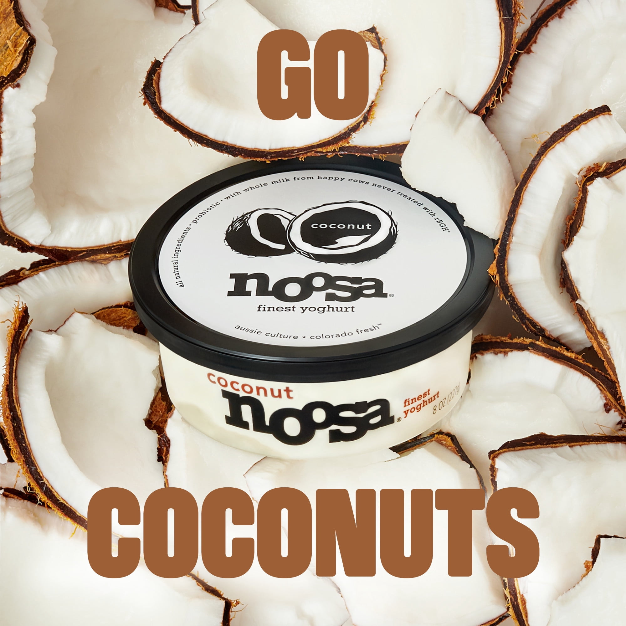 Noosa Yoghurt, Whole Milk Yogurt, Velvety Smooth & Creamy, Coconut, 8 oz Tub