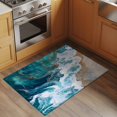 thumbnail image 3 of Teal Blue Washable Small Entryway Area Rugs 2'x3', Gradient Sea Wave Abstract Ocean Beach Scenery Low Pile Throw Rug Non-Slip Sturdy Edge Binding Carpet for Front Door Floor Room Entry, 3 of 9