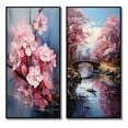 thumbnail image 2 of Designart "Cherry Blossom Asian beauty II" Asian Art Framed Wall Art Set Of 2 - Pink People Gallery Wall Frame Set For Home Decor, 2 of 7