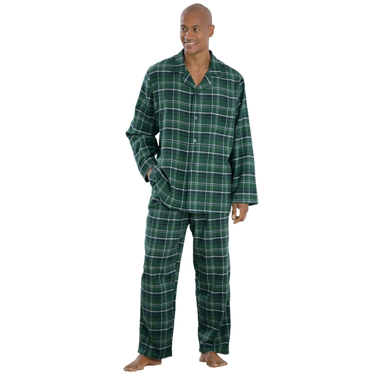 Men's Big & Tall Plaid Flannel Matching Family Pajama Set - Wondershop Green  XLT