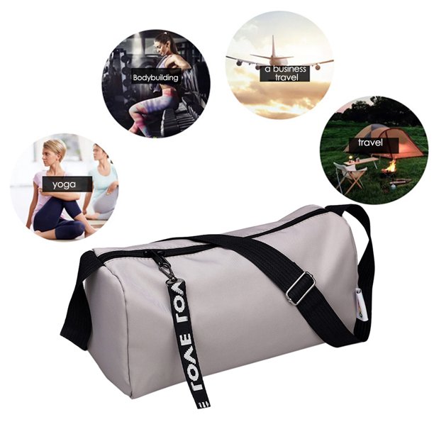 Bolsa de lona multifuncional, bolsa de gimnasio, bolsa de equipaje de mano para mujeres y hombres (gris)