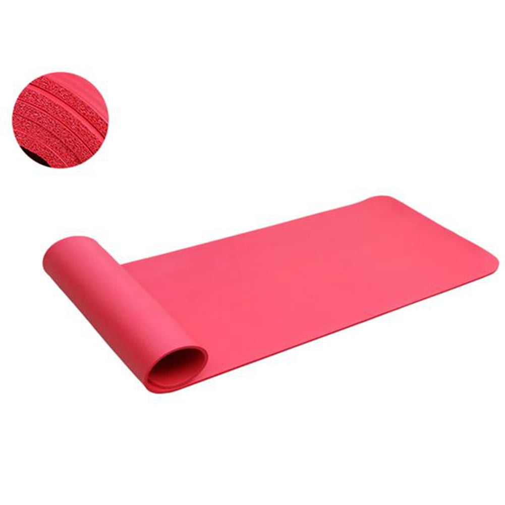 OTVIAP 8mm Thickened NBR Pure Color Antiskid Yoga Mat 183x61x0.8cm Red
