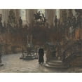 thumbnail image 2 of Adolph Menzel 18x15 Black Ornate Wood Framed Double Matted Museum Art Print Titled - The Choirstalls in the Mainz Cathedral (1869), 2 of 5