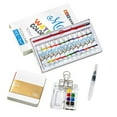 thumbnail image 1 of New Mini Watercolor Acrylic Paint Box Set- 8 /15 Grid Blank Book Pen, 1 of 8