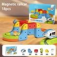 thumbnail image 2 of Magnetic Track Car Toy Set, Magnetic Electric Train Set, Snap-On Blocks Building for Family Interaction and Inspiring Creativity (18 Pcs), 2 of 10