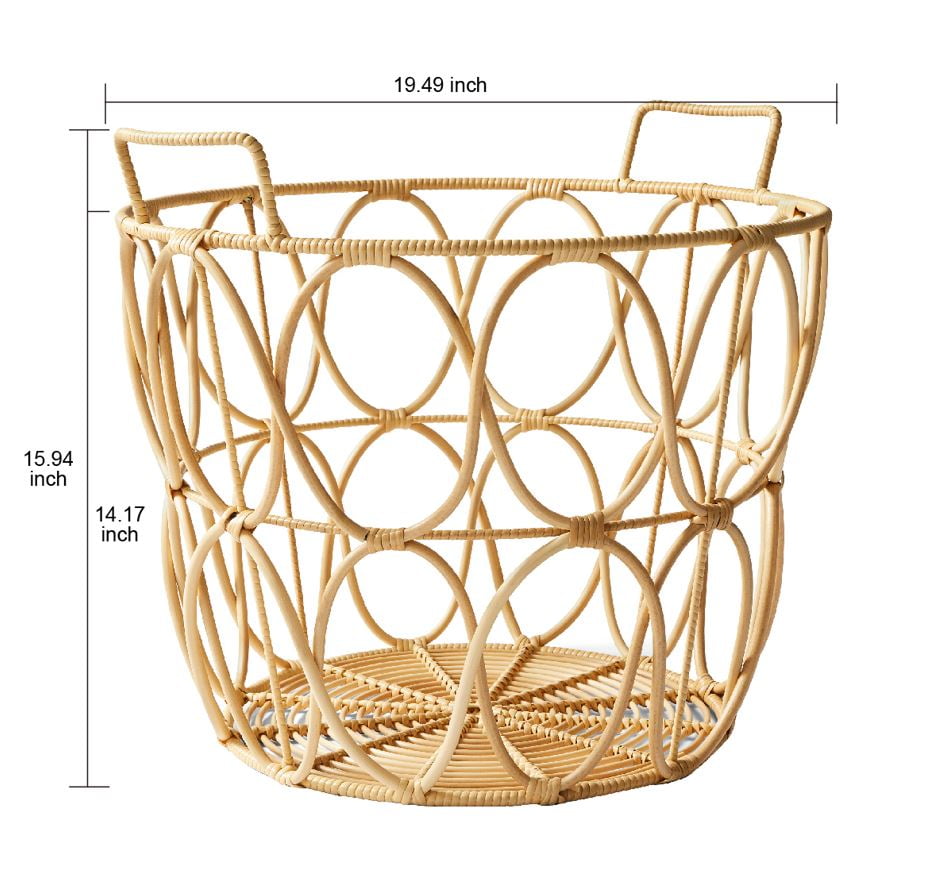 Better Homes & Gardens Natural Cane Weave Basket Set, 2-Piece