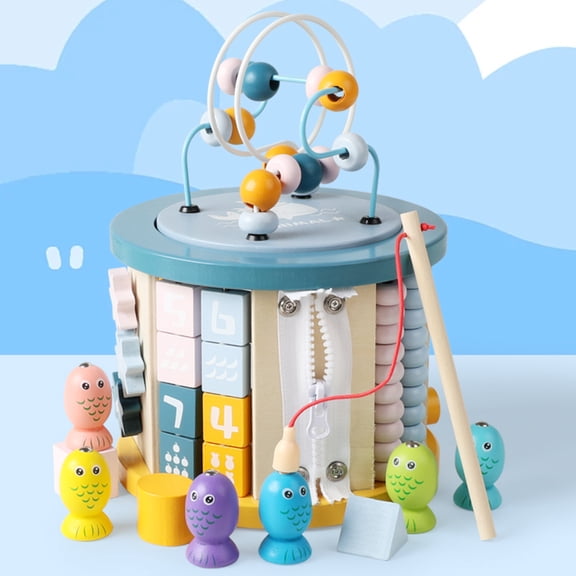 Flynow Wooden Activity Cube Baby Toys for 1 Year Old Toddlers 12 Months Toddler Learning Educationa Toys 1-3 Boys Girls Baby Sensory Interactive Birthday Gift
