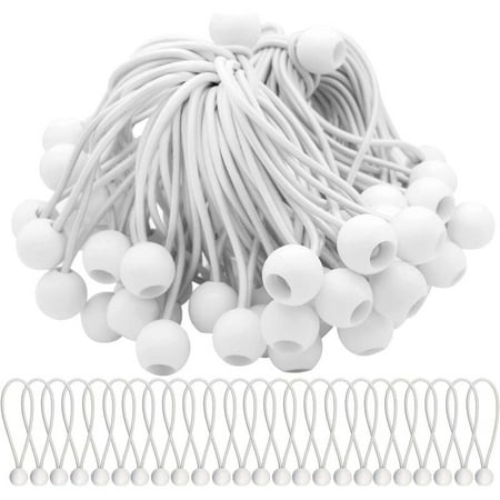 

Pack of 50 Elastic Tensioner Elastic Cords with Balls Elastic Bungee Bungee Elastic Balls for marquees tents banners and tarpaulins