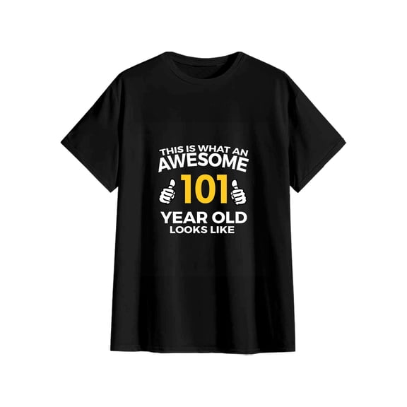 Unisex Awesome 101 Year Old Cotton T-Shirt 101st Birthday Gift S